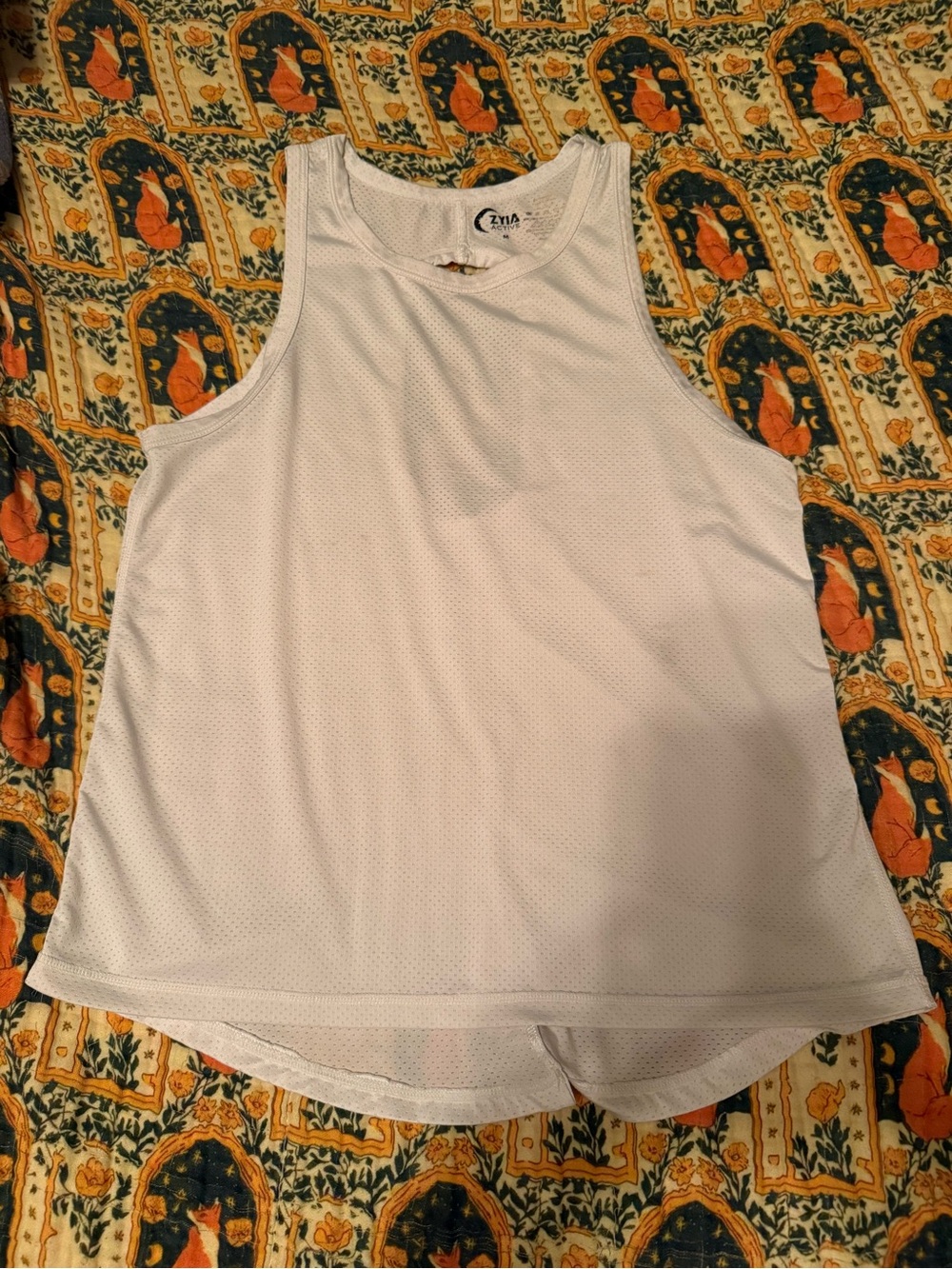 ZYIA White Mesh Athletic Tank Top